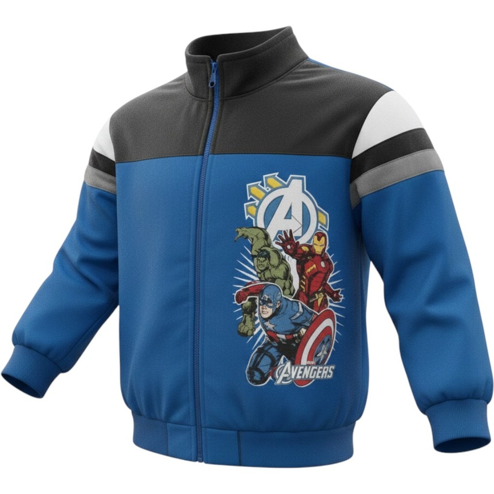 Marvel Avengers Track Jacket Kids 6 Blue Colorblock Captain America‎ Iron Man